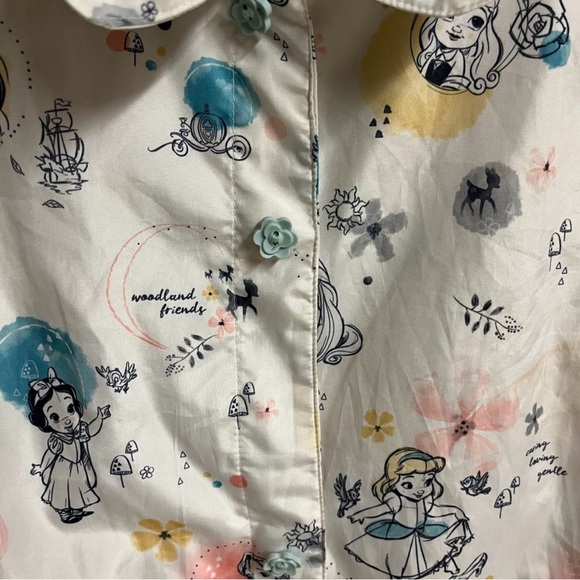 Disney Women's Blouse with Character Print - Cream, Blue, Pink - Picture 3 of 5